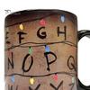 Durable Ceramic Coffee Mug Retro Colorful String Light Alphabet Cup Color Changing 3D Effect Heat Transfer Rustic Sensitive for Hot Cocoa Tea