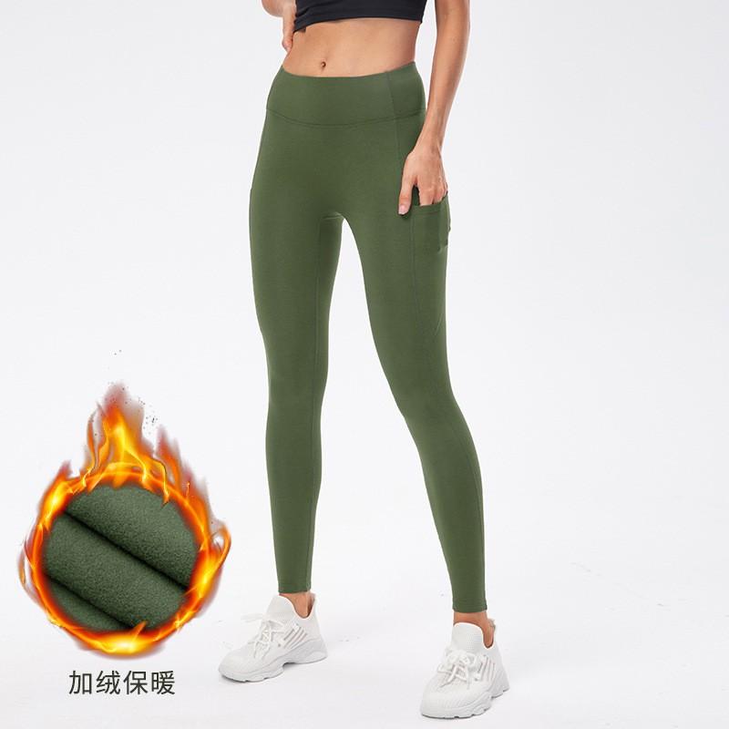 Damen Warme Fleece-gefütterte High-Waist Leggings Yoga Laufen Workout Winter Fitness