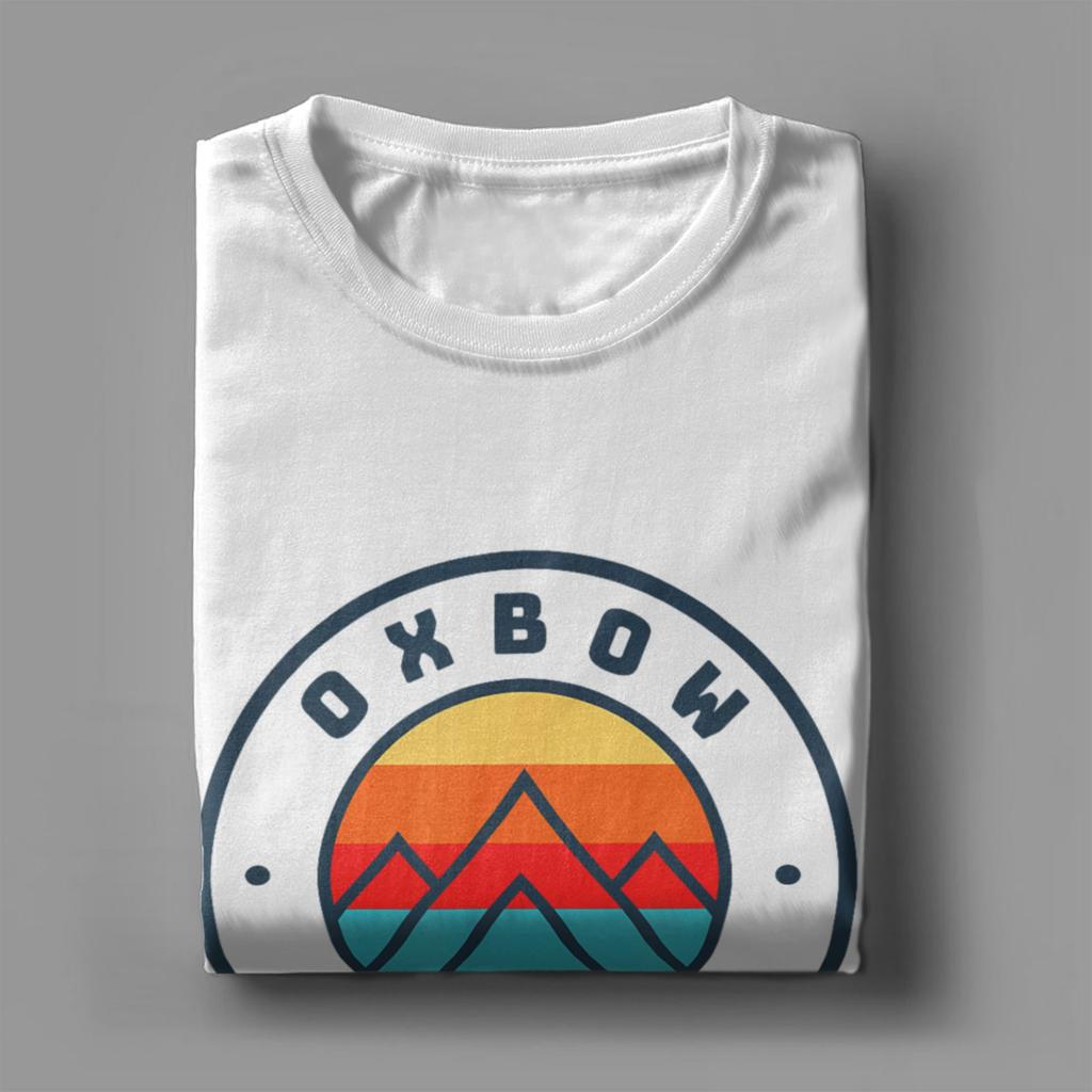Oxbow Oregon Fishing Summer Men's T Shirt Mountain Novelty Tee Shirt Short Sleeve Crewneck T-Shirt Cotton Classic Clothes