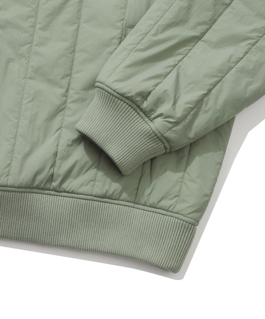 COVERNAT Quilted Half Zip Oversized Sweatshirt Light Khaki