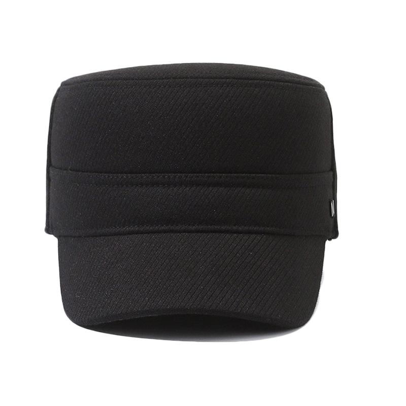 Șapcă plată de iarnă pentru bărbați Șapcă groasă de catifea Șapcă de lână din bumbac Șapcă caldă de protecție a urechilor în aer liber pentru vârste mijlocii și vârstnici