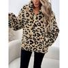Women S Leopard Print Zip Up Hoodie Elegant Casual Sweatshirt
