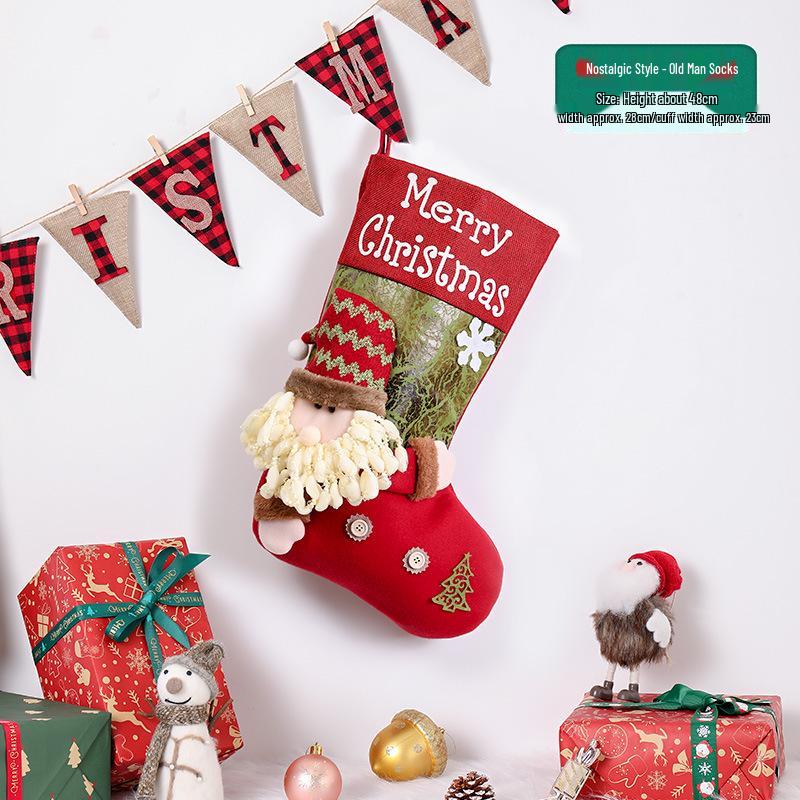 High-End 3D Cartoon Christmas Stockings - Decorative Holiday Ornaments