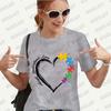 New Tshirts for Women Fashion Autism Print Unisex T Shirt Y2K Streetwear Clothes Autism Awareness T Shirt Autism Female Tee Top