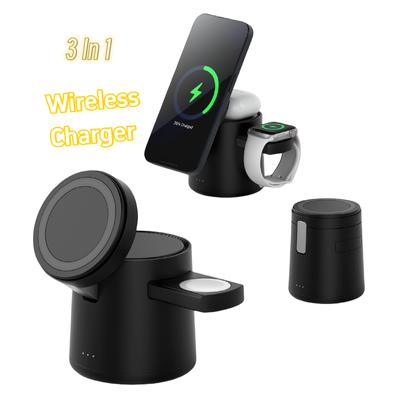 3 In 1 Foldable Magnetic Wireless Charger 3 Station Dock Fast Charger Holder Stand for IPhone 16 15 14 13 Pro Max IWatch AirPods