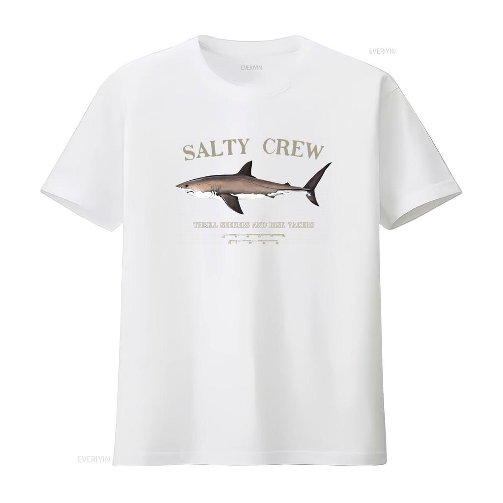 Salty Crew Thrill Seeker und Risikoträger Haifischdruck Herren T-Shirt Schwarz vintage Gewaschen Stilvoll Weich Vielseitig grafisch