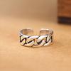 925 Sterling Silver Rings for Women Couple Minimalist Handmade Simple Retro Chain Ring Party Jewelry Gift Prevent Allergy