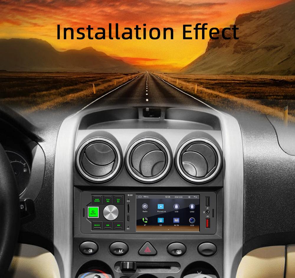 BQCC 4.1 inch car MP5 Bluetooth connection Apple CarPlay and Android Auto MirrorLink Rear view FM radio FM60