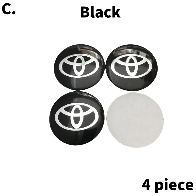 

4pcs Toyota Wheel Center Hub Cap Badge sticker 56mm Aluminum Alloy logo For Toyota Prado Rav4 Yaris Hilux Prius Corolla Camry 56.2 mm