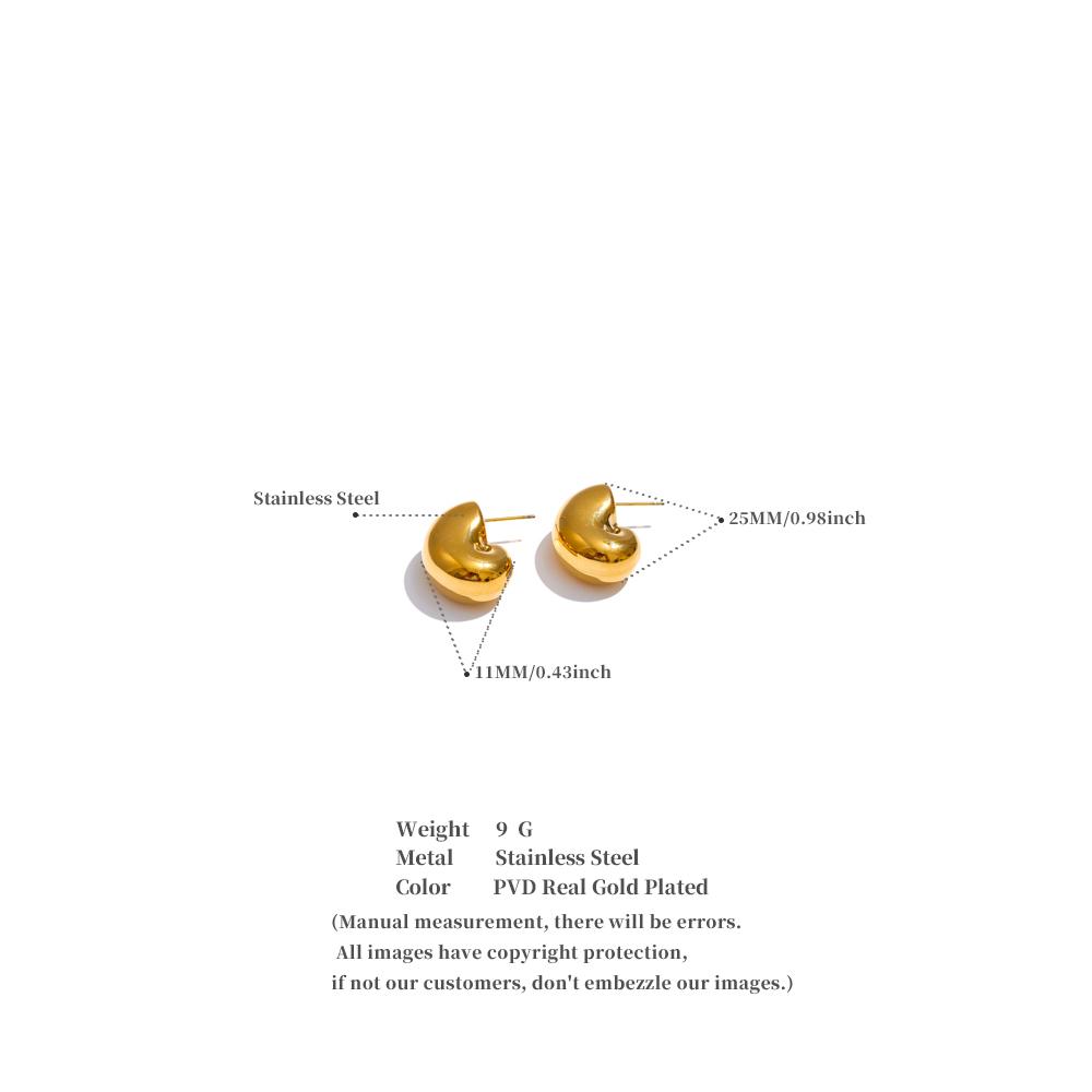 Eetit New Daily Stainless Steel Hollow Chunky Unusual Earrings for Women Texture Trendy Versatile Jewelry Recommend 2025