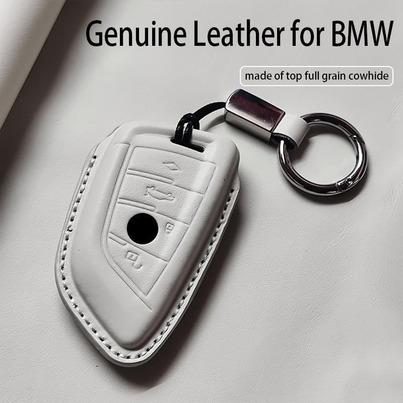 Genuine Leather Car Key Case Cover Fob For Bmw G30 G20 G11 F15 F16 G01 G02 F48 X1 X3 X5 X6 X7 1 3 5 6 7 Series Keychain Luxury