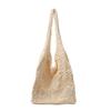 Pearl Decoration Beach Tote Bag For Summer Vacation With Large Capacity And Woven Design For Casual Daily Use