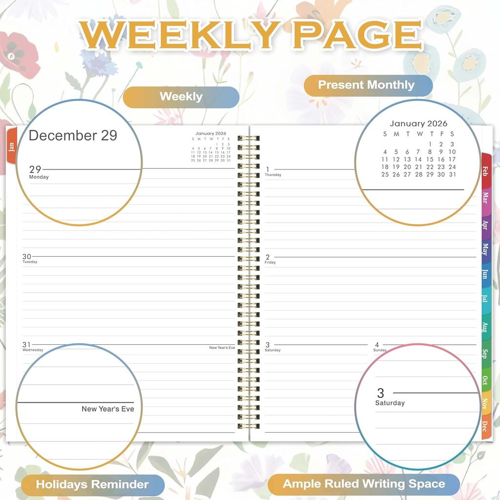 2026 Planner - 2026 Planner Weekly and Monthly from January to December, 9" x 11", Calendar Monthly Planners with Reference Calendar