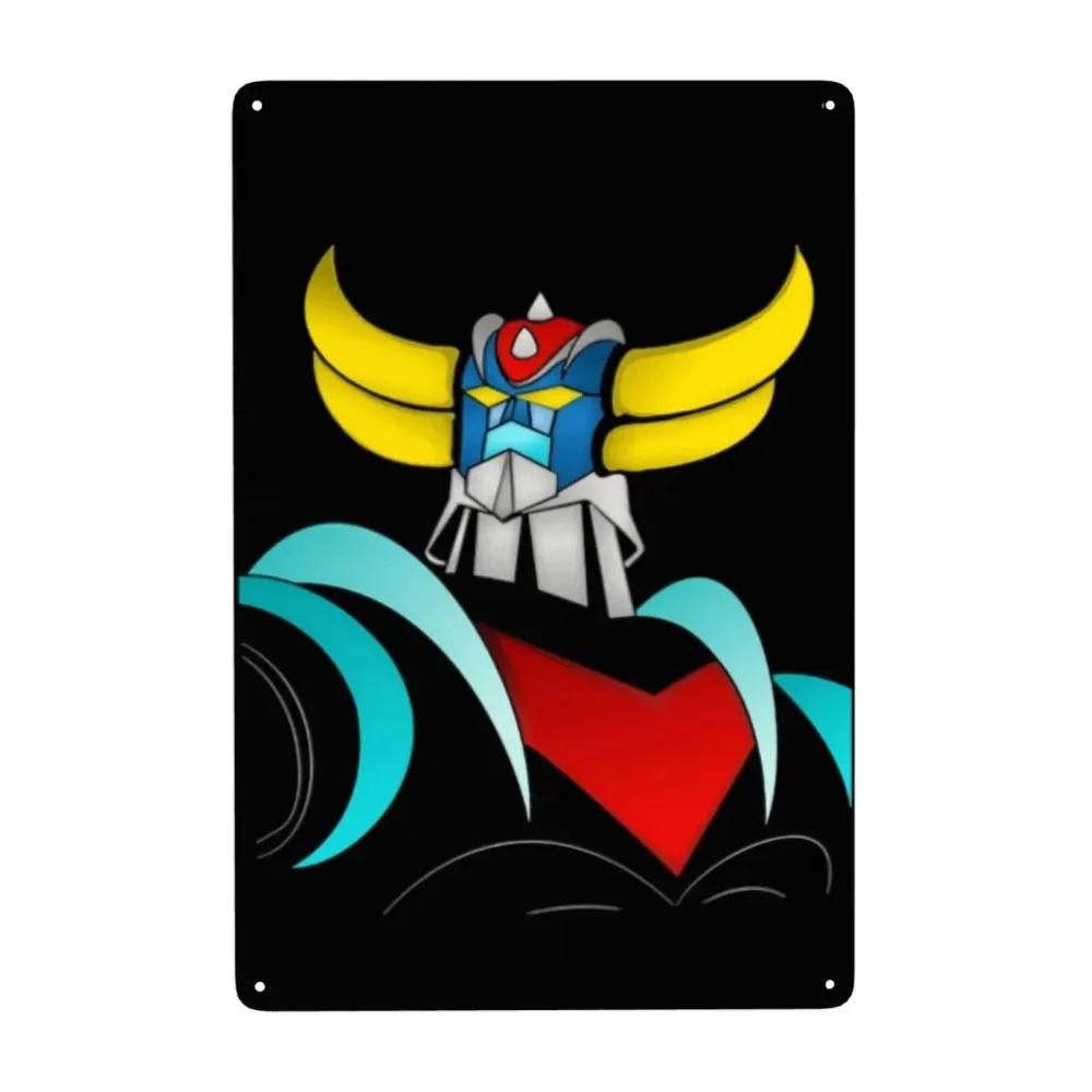 Vintage Goldorak Grendizer Metal Tin Sign  Custom Anime UFO Robot Wall Art Decor for Pub Cafe Yard  Rectangle Plaque