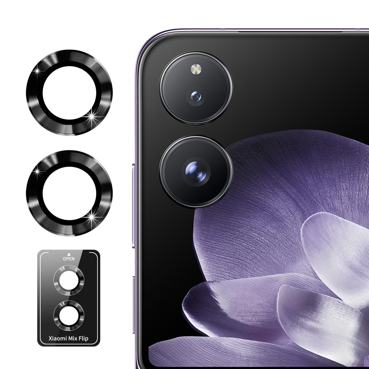 

ENKAY HAT PRINCE 1Set For Xiaomi Mix Flip 5G Camera Lens Protector Metal Ring Lens Film E