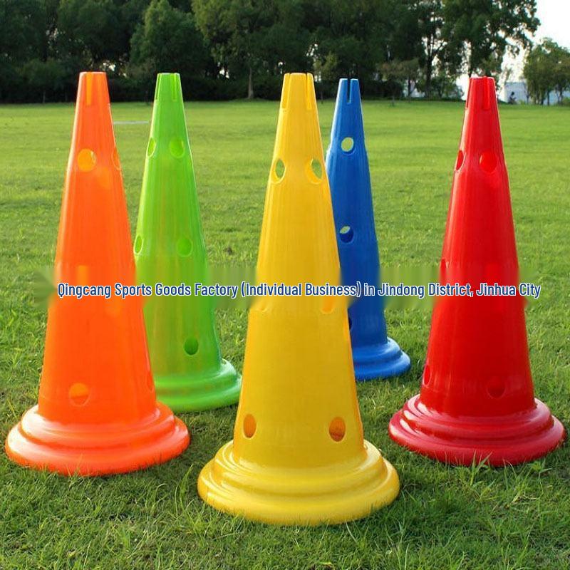 50cm Verdickter Trainingsmarkierungskegel mit Löchern - Sicherheitsbarriere & Hindernishilfe