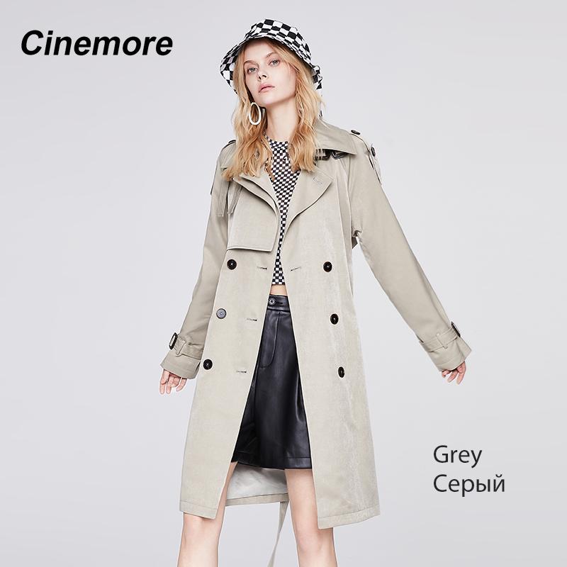 Cinemore Jachetă de vânt pentru femei, nou 2022, ocazional, la modă dublu, cu guler răsturnat, cu mânecă întreagă, haină elegantă pentru femei 92322