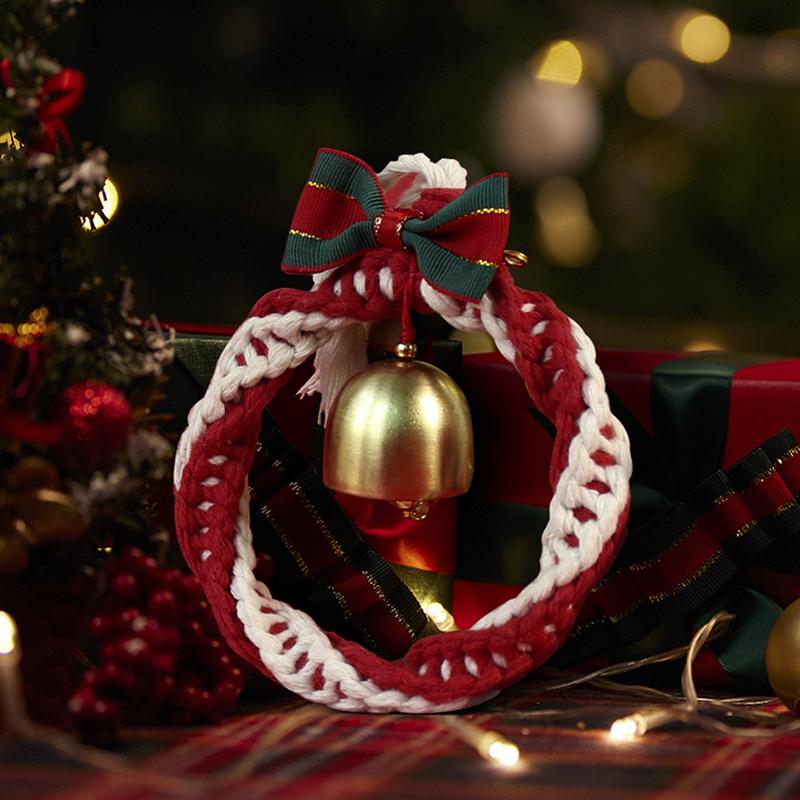1 Set Festive Macrame Kit Xmas Party Red Green Handmade Christmas Ornament Set Walls