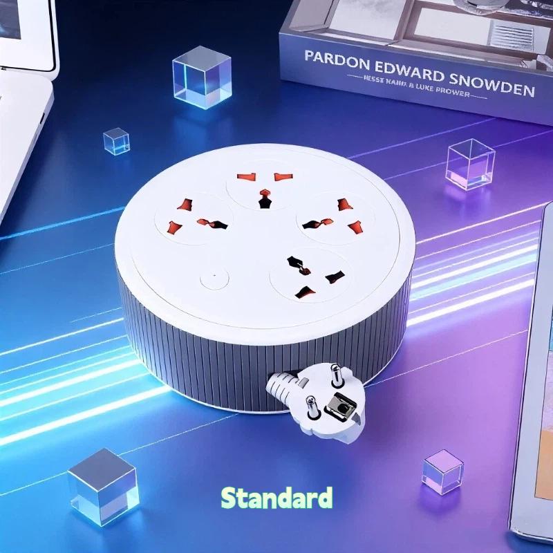 Universal Socket Power Strip – Portable Extension Cord with 2-Meter Cable, EU Plug, Multi-Outlet Charger