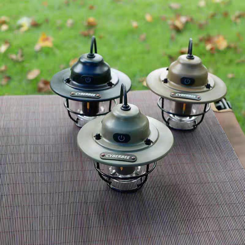 Retro Pinecone Camping Lantern - IPX4 Waterproof Tent Hanging Lamp for Outdoor Lighting