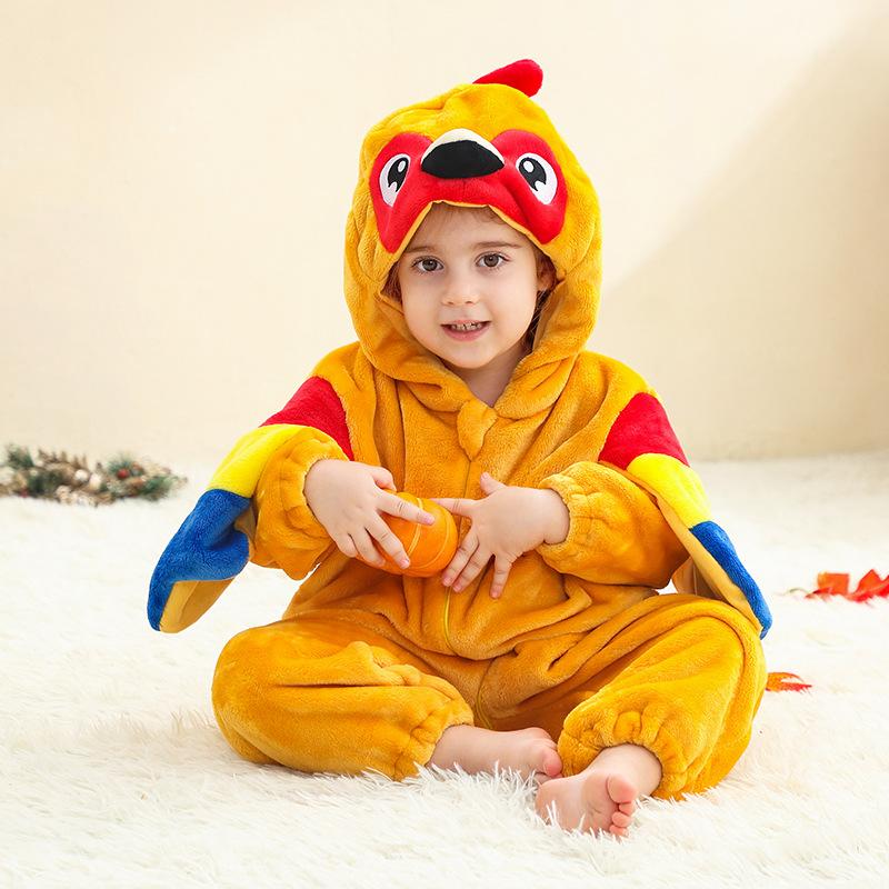 Children's Animal Onesie Pajamas Flannel Sleepwear Winter Warm Homewear Jumpsuit One-Piece Hooded Fleece Rompers Long Sleeve Outfits for Girls Boys