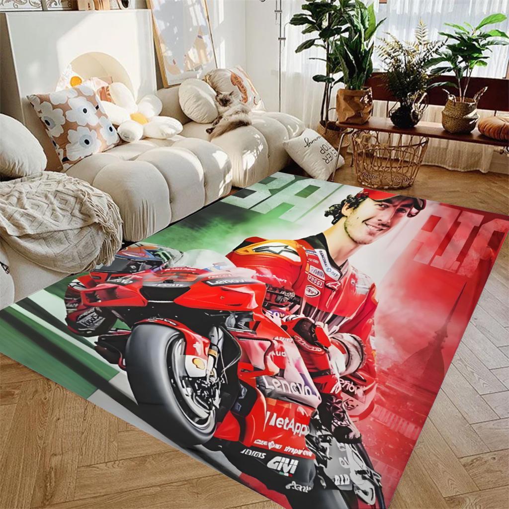 1pc Oversized Carpet Racing Motorcycle Print Bedroom Decor Kid Nonslip Parlor Floor Mat Surface Comfortable Carpet Birthday Gift
