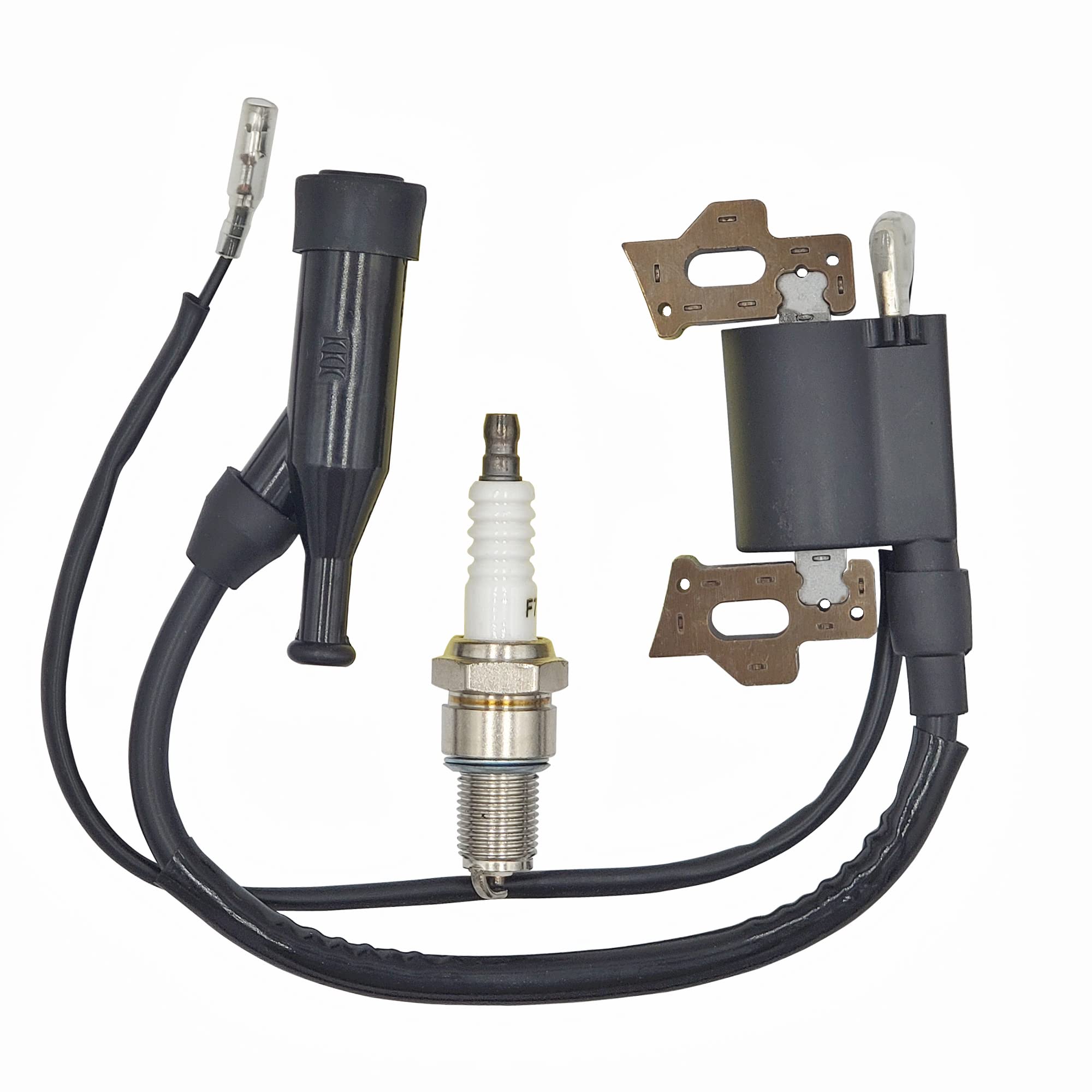 

leihuo Ignition Coil + Spark Plug Applicable 168F GX110 GX120 GX140 GX160 GX200 5.5HP 6.5HP Engine Motor Ignition Coil