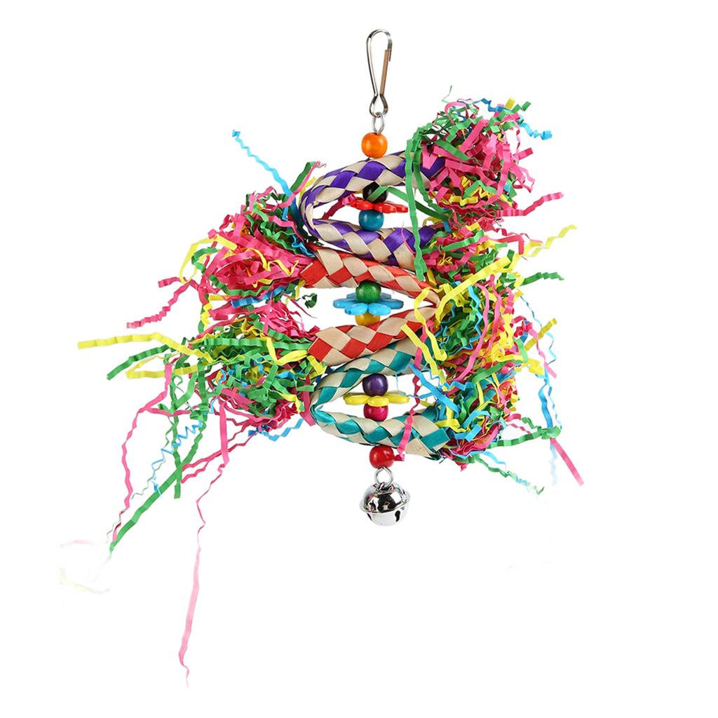 5Pcs Bird Shredding Toys Safe Colorful Bird Foraging Shredder Toy with Hook for Parrots Parakeets