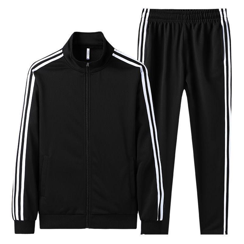 Men's Casual Sports Suit: Spring/Autumn Long-Sleeve Cardigan & Three-Bar Loose Two-Piece College Style