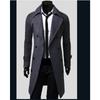 Men's Double-breasted Trench Coat Medium and Long Slim-fitting Casual Coat Jacket