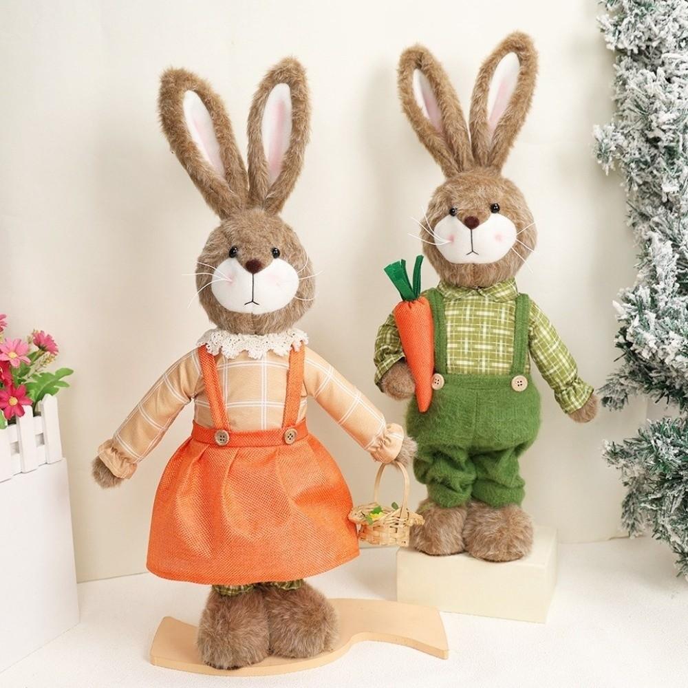Cartoon-Kaninchen Teleskoppuppe DIY Handgefertigte Kaninchenfiguren Osterhase Dekoration Bürodekoration
