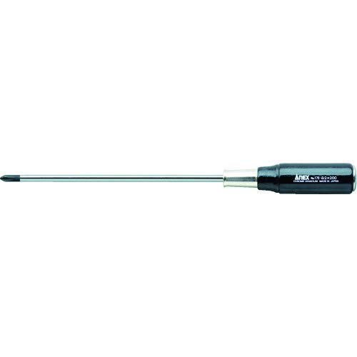 ANEX Penetrating Screwdriver, Long Shaft, Wooden Handle (Heavy Duty), +2 x 200 No. 170
