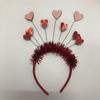 Valentines Day Glitter Tinsel Hair Hoop Red Sequin Heart Headband Party Hairband