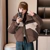 2025 Winter New Down Cotton Jacket Women's Short Contrast Fashion Loose Bread Jacket Thickened Jacket