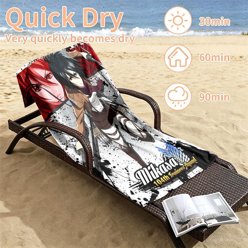 Attack on Titan Beach towels also serve as bath towels summer essential a musthave for the outdoors the beach and the pool