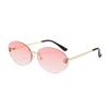 Retro Oval Frame Sunglasses For Women Uv400 Protection Summer Fashion Accessories