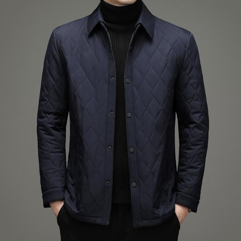 

Пальто из хлопка, зимнее, новое, мужское пальто среднего возраста, деловое, повседневное, однобортное, с лацканами, утолщенное, теплое, для мужчин XXXXL