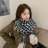 Autumn and Winter Warm Imitation Cashmere Scarf for Women New Houndstooth Braided Tassel Shawl Versatile Student Couple Scarf