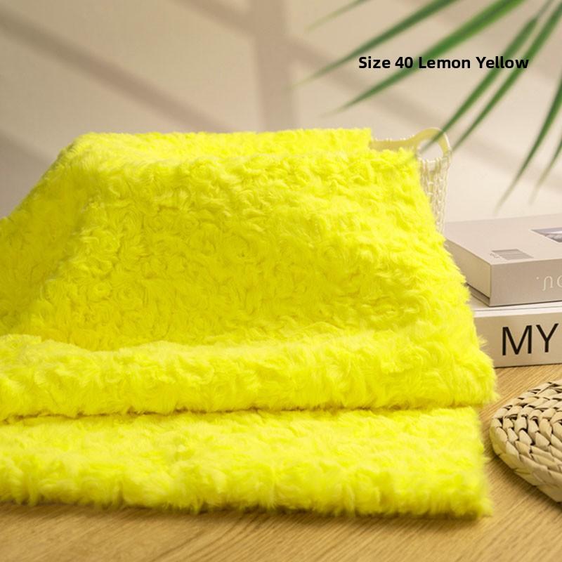 Thickened Rabbit Fur Brushed Cotton Doll DIY Fabric Rose Patterned Fur Collar Clothing Material Home Decor Sponge Pad Fabric