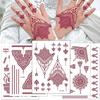 Lace Tattoo Sticker: Brown-Red Henna-Inspired Temporary Tattoo