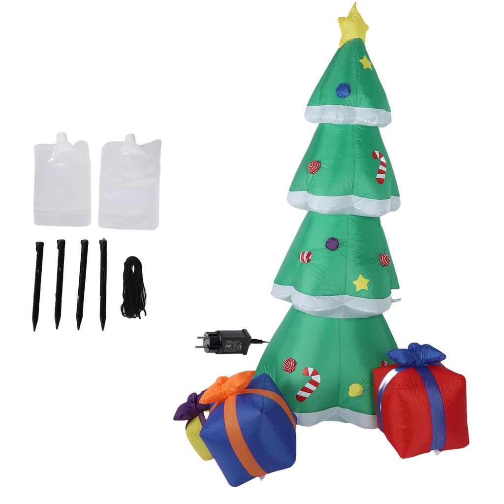 Inflatable Christmas Tree Xmas Santa Claus Christmas Decoration With LED Party Props Outdoor Holiday Party Garden Lawn Decor