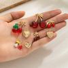 9 Pieces of Simulated Cherry Pendant Bow Love DIY Jewelry Accessories Handmade Women's Accessories