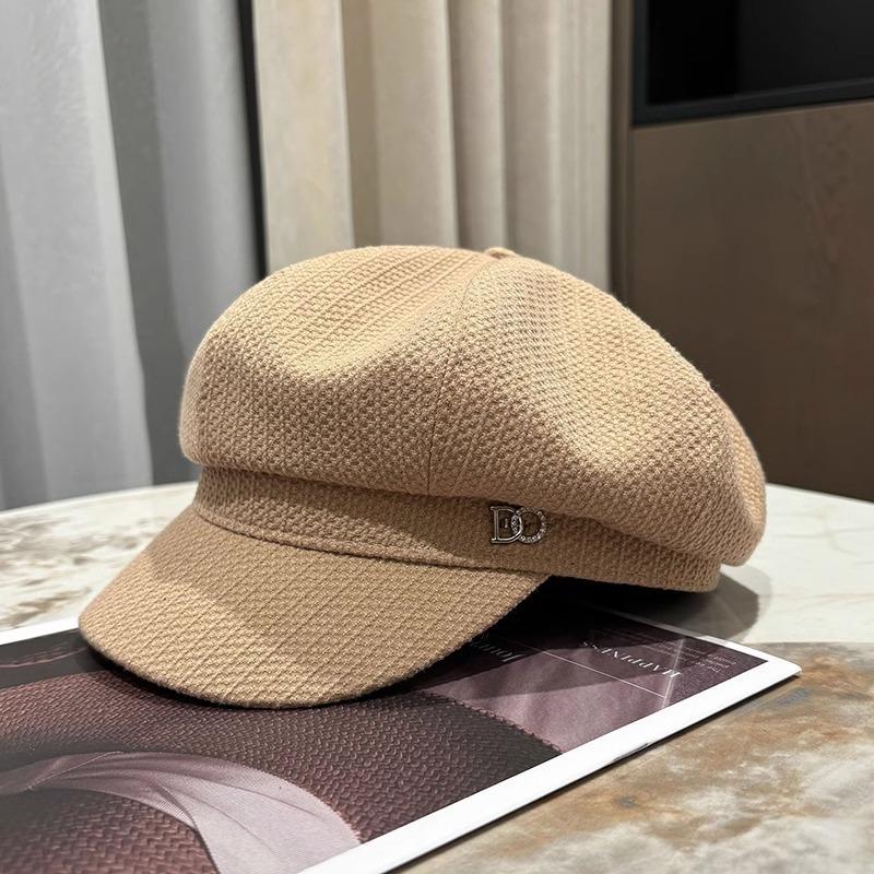 New Internet celebrity beret female autumn and winter British retro sunscreen newsboy hat foreign fashion sweet octagonal hat