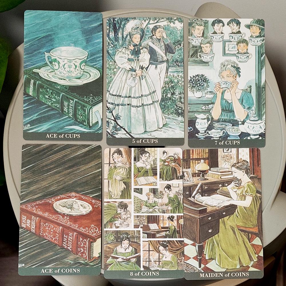 12*7cm Jane Austen Tarot in Rigid Box - A Regency Romance Divination Deck for Literature Lovers, 78-Card Deck