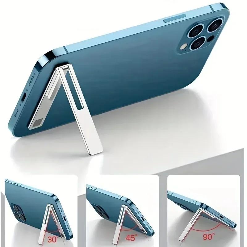 Supporto per cellulare minimalista ultrasottile in metallo pieghevole da attaccare sul retro supporto da tavolo per telefono portatile supporto mobile supporto per telefono