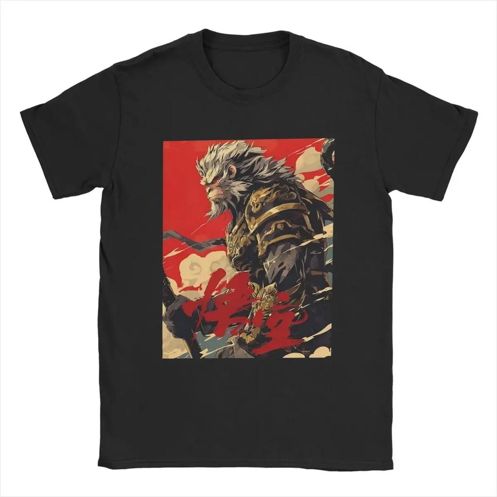 Black Myth Wukong Spiel Chinesischer Affenkönig Grafik T-Shirts für Männer Harajuku Kurzarm T-Shirts Tops Casuales 90er 2000er Kleidung