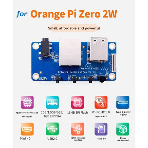 RAM Set: 1GB, Color: As Shown, Material: PCB, Compatible with Orange Pi Zero 2W Development
