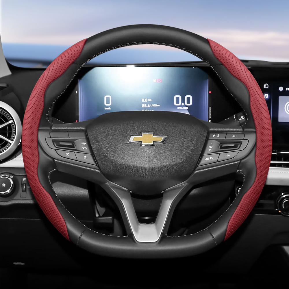 Suitable for Chevrolet Breathable Holes Leather Steering Wheel Cover Segmented Quick Release Design Non-Slip and Durable Cruze Spark Captiva Orlando L