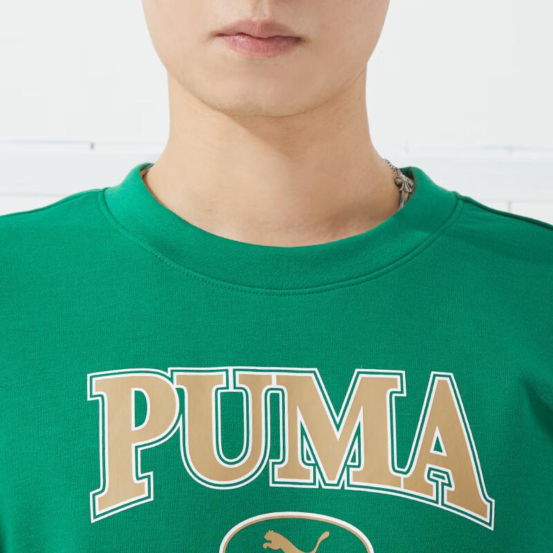 Puma Buchstabenaufdruck Rundhals Lässig Langarm College-Stil Sweatshirt Unisex Sweatshirt Grün 682929-86