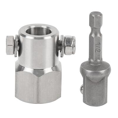 Top Wind Trailer Jack Crank Handle Cordless Drill Adapter With 12in Socket Adapter Stainless Steel